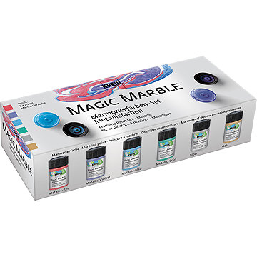 KREUL Magic Marble sada mramorovacích barev, metalické, 6 x 20 ml