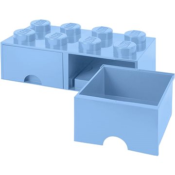 

LEGO Úložný box 8 s šuplíky - světle modrá