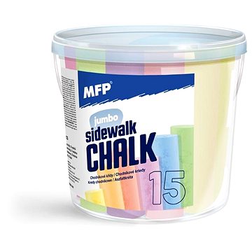 

Křídy M chodníkové kulaté 15 ks mix barev - kyblík