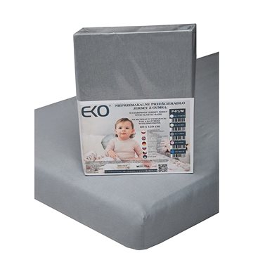 

EKO Prostěradlo nepromokavé s gumou žerzej šedá 120x60 cm