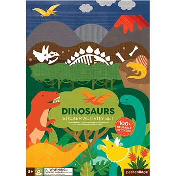 

Petit Collage Znovupoužitelné samolepky se scénou Dinosauři
