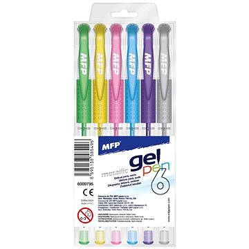 

Gelové pero set METALIC 6 ks GM1038