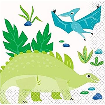 

Papírové ubrousky dinosaurus - 13 x 13 cm - 16 ks