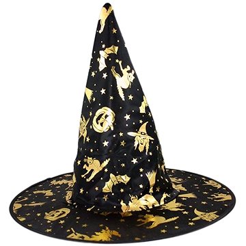 Klobouk dětský čarodějnice/čaroděj - halloween - 27 cm
