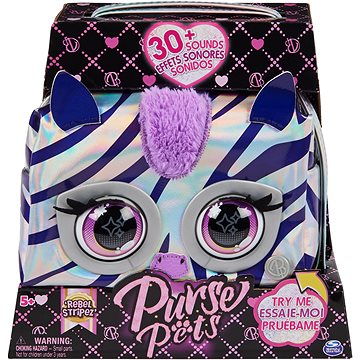 

Purse Pets Metalická Interaktiví kabelka Zebra