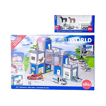 

Siku World - policejní stanice a auto pro přepravu koní