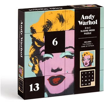 

GALISON Posuvné dřevěné puzzle Andy Warhol: Marilyn 2 v 1, 16 dílků