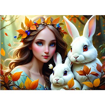 

ALIPSON Puzzle Fantasy - Dívka s králíci 500 dílků