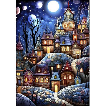 

ALIPSON Puzzle Vesnička při úplňku 1000 dílků