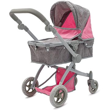 

Baby mix Sophie Kočárek pro panenky, 2 v 1, pink - grey