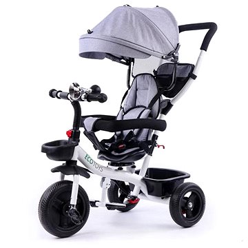 

ECOTOYS tříkolka se stříškou a vodící tyčí, šedá