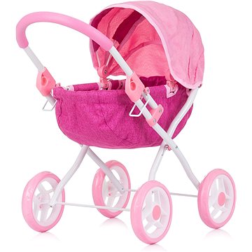 

CHIPOLINO Hluboký kočárek pro panenky Daisy Pink linen