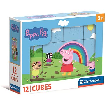 

CLEMENTONI Obrázkové kostky Prasátko Peppa, 12 kostek