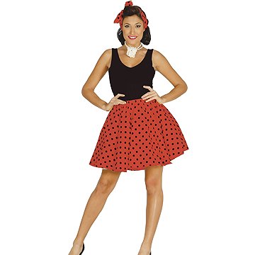 

GUIRCA Dámská pin up sada - sukně a šátek, červená