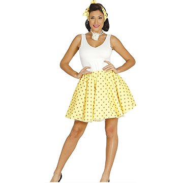 GUIRCA Dámská pin up sada - sukně a šátek, žlutá