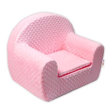 

Baby Nellys Dětské křesílko, pohovka s minky, světle růžové