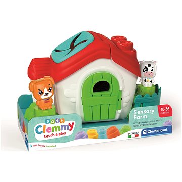 

Clementoni Soft Clemmy Vkládací senzorická farma s 8 kostkami