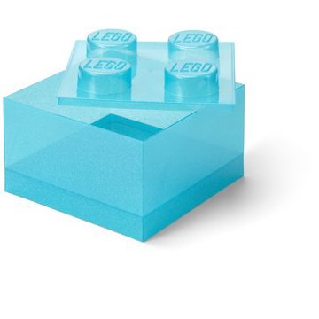 

LEGO úložný box s víkem, třpytivě modrý