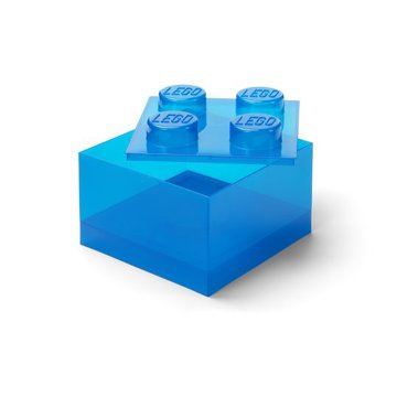 

LEGO úložný box s víkem, průhledně modrý