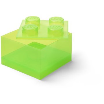 

LEGO úložný box s víkem, průhledně zelený