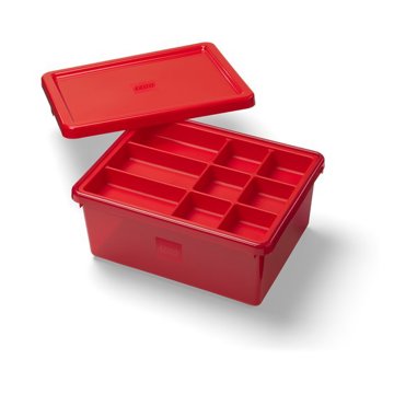 

LEGO úložný box s organizérem, červený