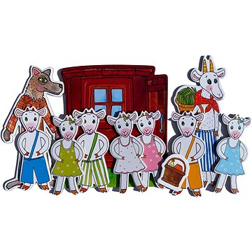 

Marionetino O neposlušných kůzlátkách - loutky 9 ks, chlívek