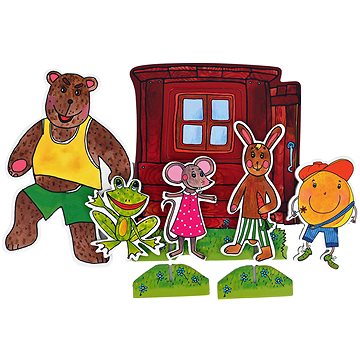 

Marionetino Boudo budko s Koblížkem - loutky 5 ks, domeček