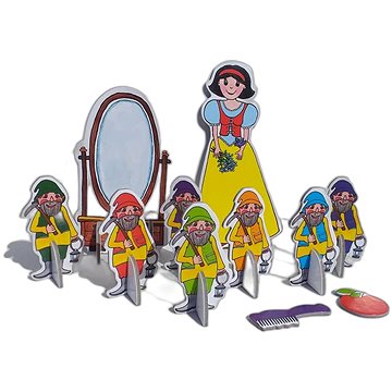 

Marionetino Sněhurka a sedm trpaslíků - loutky 8 ks, zrcadlo