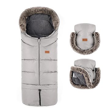 

Petite&Mars Set fusak Arctic 4v1 + rukavice na kočárek Furry Champagne Shower