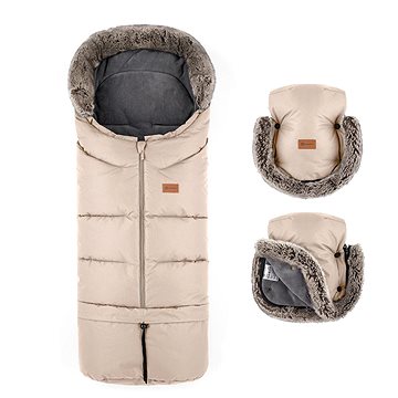 

Petite&Mars Set fusak Arctic 4v1 + rukavice na kočárek Furry Rose Petal