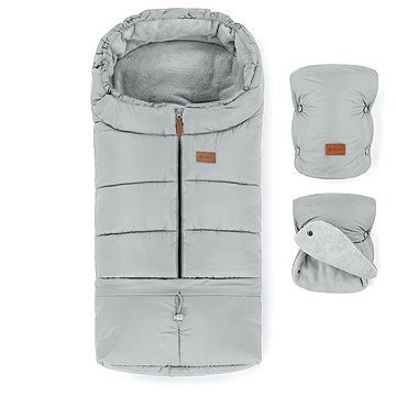 

Petite&Mars Set fusak Jibot 3v1 + rukavice na kočárek Jasie Quiet Grey