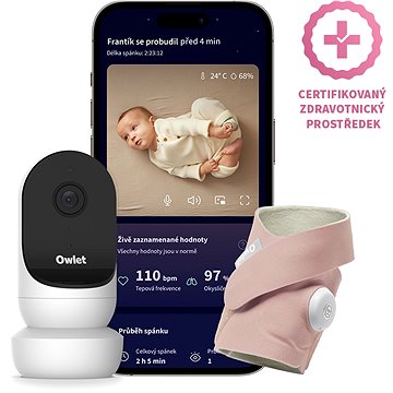 

Owlet Dream Sock 0-18 měsíců (Matně růžová) a kamera Owlet Cam 2