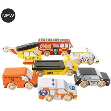 

Le Toy Van Set záchranných autíček s vrtulníkem