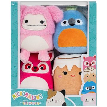 

Squishmallows Micromallows 4Pack Mýval, Bigfoot, Ara, Skořicová rolka