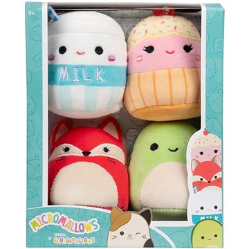 

Squishmallows Micromallows 4Pack Liška, Želva, Mlíčko, Dortík