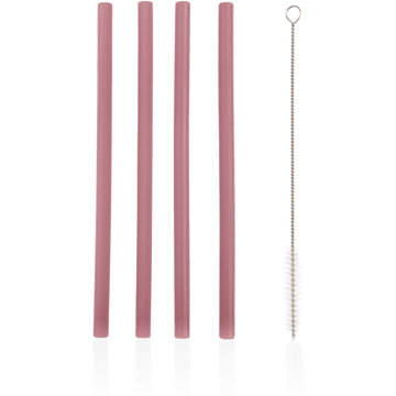 

Zopa Silikonové brčko 4 ks Old Pink