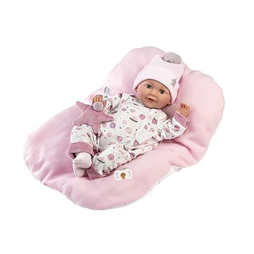 Llorens 74132 New Born - mrkací realistické miminko se zvuky a měkkým látkovým tělem - 42 cm