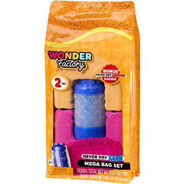 Wonder Factory Nevysychající písek a modelína v tašce - oranžová, červená a modrá