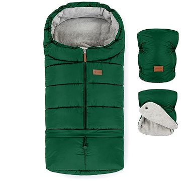 

Petite&Mars Set zimní fusak Jibot 3v1 + rukavice na kočárek Jasie Juicy Green