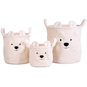 

Koše na hračky Teddy Off White 3 ks
