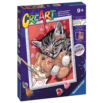 

Ravensburger 202669 CreArt Kotě s medvídkem se třpytkami