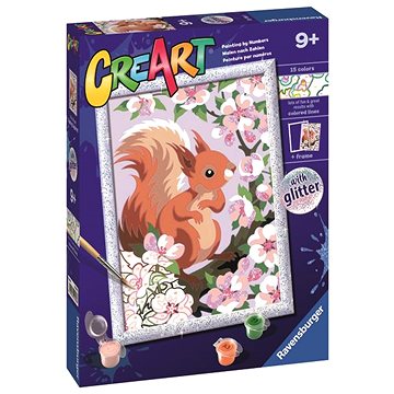

Ravensburger 201808 CreArt Roztomilá veverka se třpytkami