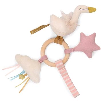 

Moulin Roty Swan s dřevěným kroužkem