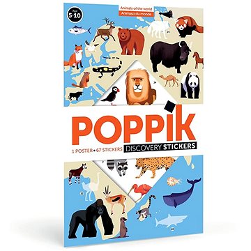 

POPPIK Vzdělávací samolepkový plakát Zvířata světa