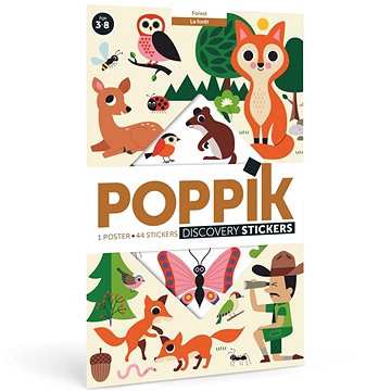 

POPPIK Vzdělávací samolepkový plakát Lesní zvířata
