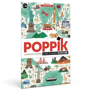 

POPPIK Vzdělávací samolepkový plakát Kolem světa