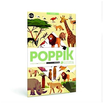 

POPPIK Vzdělávací samolepkový plakát Savana