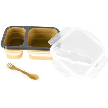 Zopa Svačinový box s příborem velký Mustard Yellow