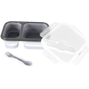 Zopa Svačinový box s příborem velký Dove Grey