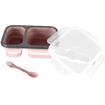 Zopa Svačinový box s příborem velký Old Pink